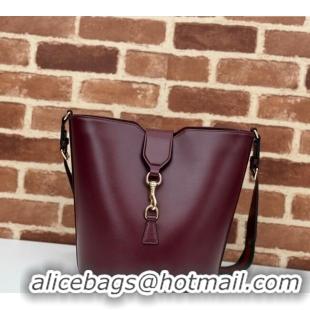 Best Price Gucci Leather Medium Bucket Shoulder bag 782904 Burgundy 2024