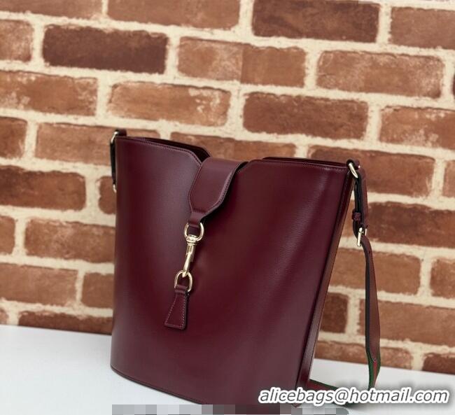 Best Price Gucci Leather Medium Bucket Shoulder bag 782904 Burgundy 2024