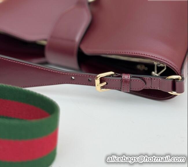 Best Price Gucci Leather Medium Bucket Shoulder bag 782904 Burgundy 2024