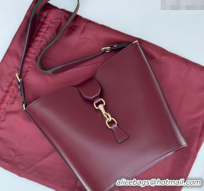 Best Price Gucci Leather Medium Bucket Shoulder bag 782904 Burgundy 2024