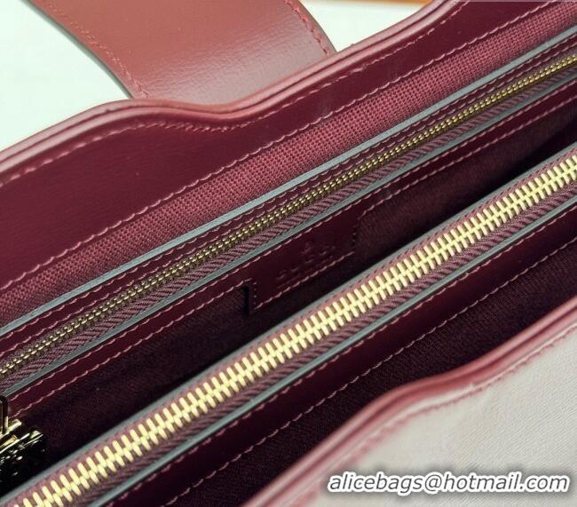 Best Price Gucci Leather Medium Bucket Shoulder bag 782904 Burgundy 2024