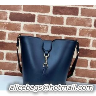 Top Design Gucci Leather Medium Bucket Shoulder bag 782904 Dark Blue 2024
