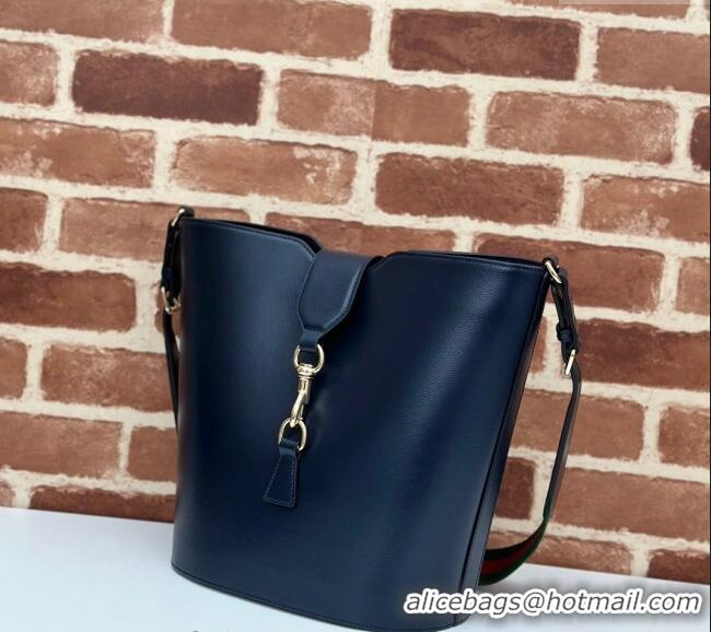 Top Design Gucci Leather Medium Bucket Shoulder bag 782904 Dark Blue 2024