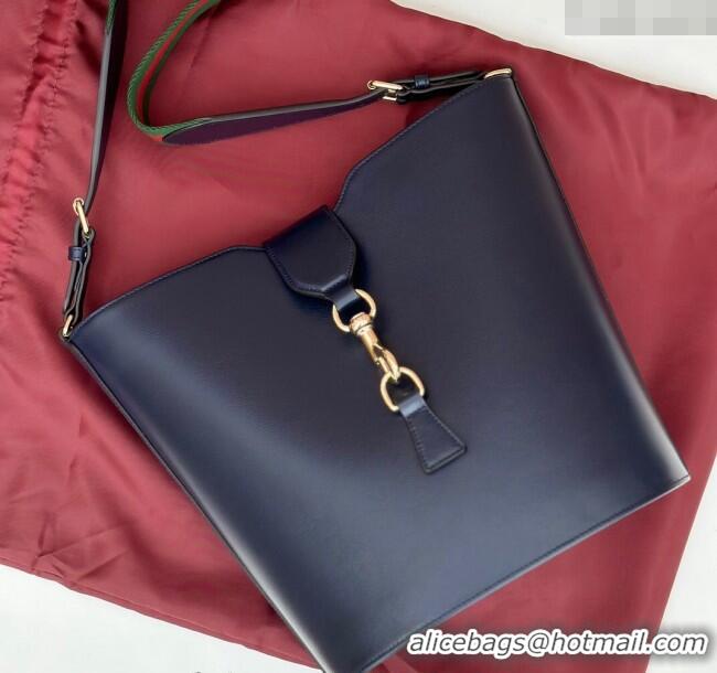 Top Design Gucci Leather Medium Bucket Shoulder bag 782904 Dark Blue 2024