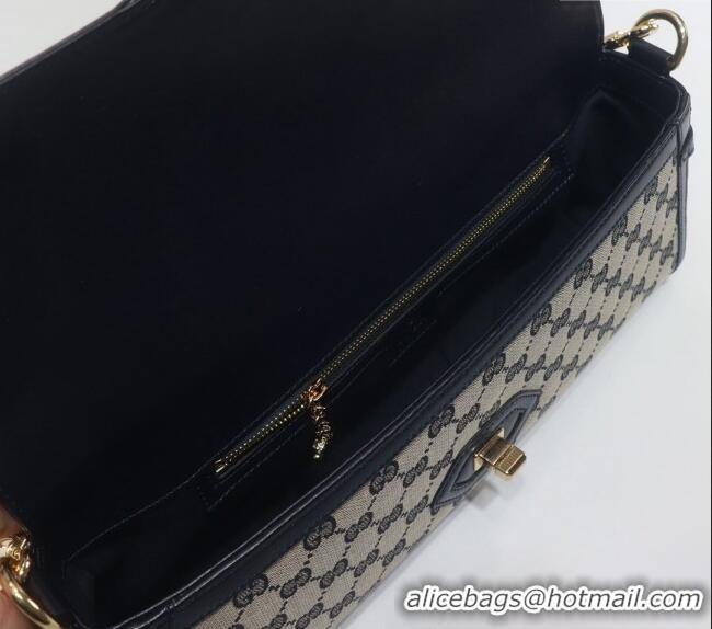 Well Crafted Gucci Luce GG Canvas Medium Shoulder Bag 786022 Blue 2024