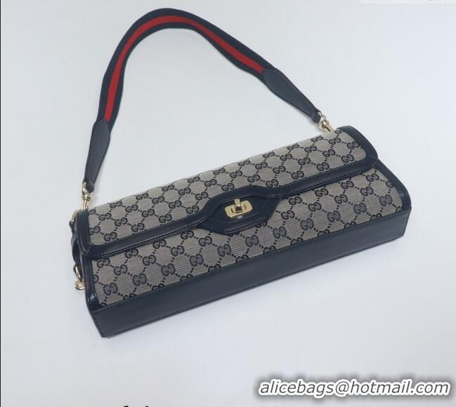 Well Crafted Gucci Luce GG Canvas Medium Shoulder Bag 786022 Blue 2024