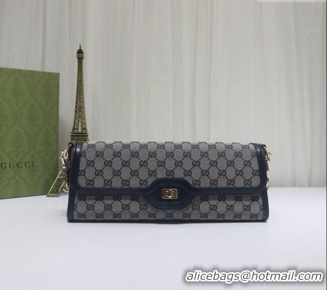 Well Crafted Gucci Luce GG Canvas Medium Shoulder Bag 786022 Blue 2024