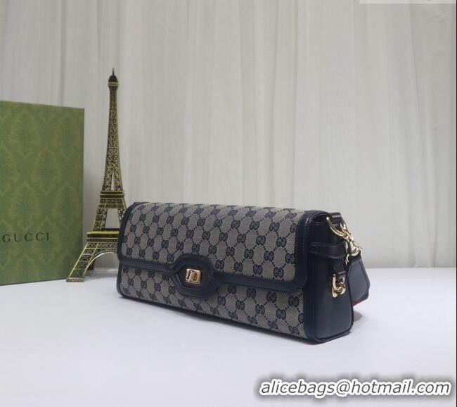 Well Crafted Gucci Luce GG Canvas Medium Shoulder Bag 786022 Blue 2024
