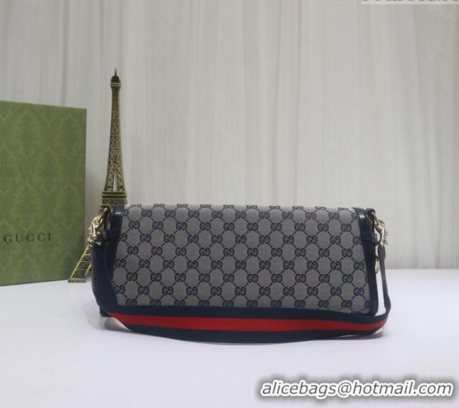 Well Crafted Gucci Luce GG Canvas Medium Shoulder Bag 786022 Blue 2024