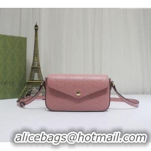 Well Crafted Gucci GG Leather Super Mini Shoulder Bag 772794 Light Pink 2024