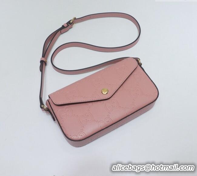 Well Crafted Gucci GG Leather Super Mini Shoulder Bag 772794 Light Pink 2024