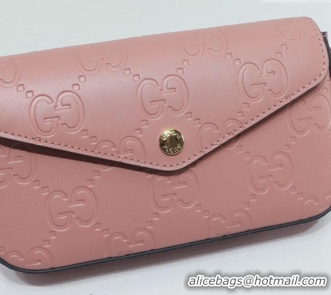 Well Crafted Gucci GG Leather Super Mini Shoulder Bag 772794 Light Pink 2024