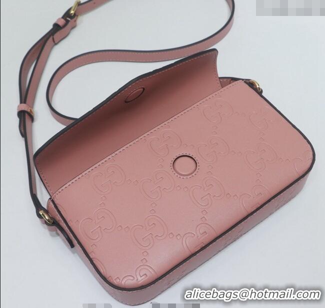 Well Crafted Gucci GG Leather Super Mini Shoulder Bag 772794 Light Pink 2024