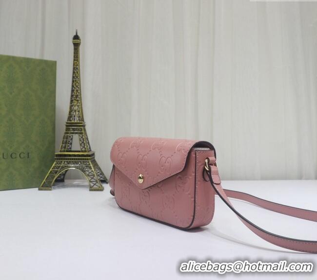 Well Crafted Gucci GG Leather Super Mini Shoulder Bag 772794 Light Pink 2024