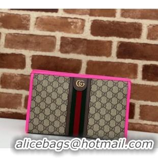Promotional Gucci Ophidia GG Canvas Pouch with Fluorescent Pink Leather Trim 598234 2024