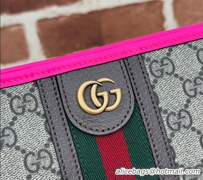 Promotional Gucci Ophidia GG Canvas Pouch with Fluorescent Pink Leather Trim 598234 2024