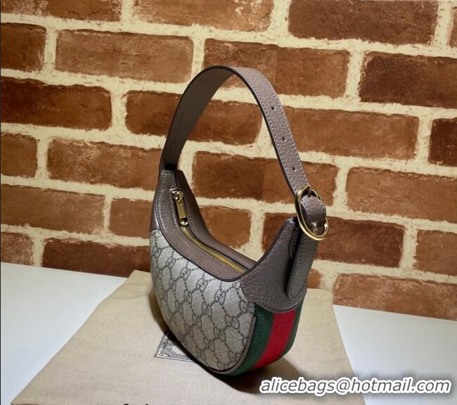 Best Quality Gucci Ophidia GG Canvas Mini Hobo Bag 658551 Beige/Brown 2024