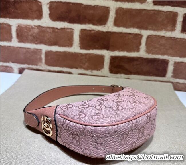 New Design Gucci Ophidia GG Canvas Mini Hobo bag 658551 Light Pink 2024