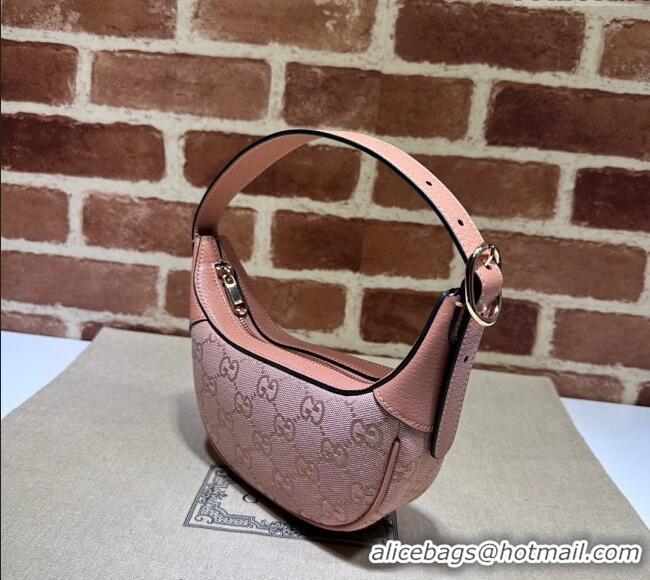 New Design Gucci Ophidia GG Canvas Mini Hobo bag 658551 Light Pink 2024