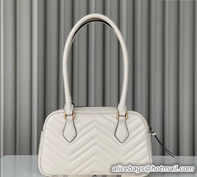 Best Luxury Gucci GG Marmont Leather Small Top handle bag 795199 White 2024