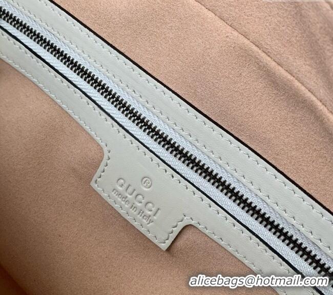 Top Grade Gucci GG Marmont Leather Medium Top handle bag 795218 White 2024