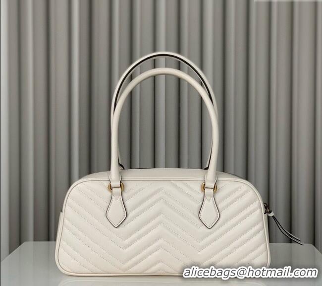Top Grade Gucci GG Marmont Leather Medium Top handle bag 795218 White 2024