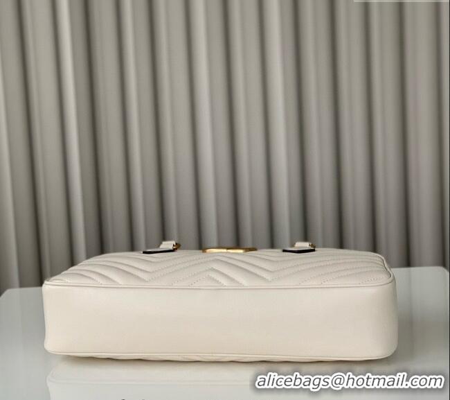 Top Grade Gucci GG Marmont Leather Medium Top handle bag 795218 White 2024