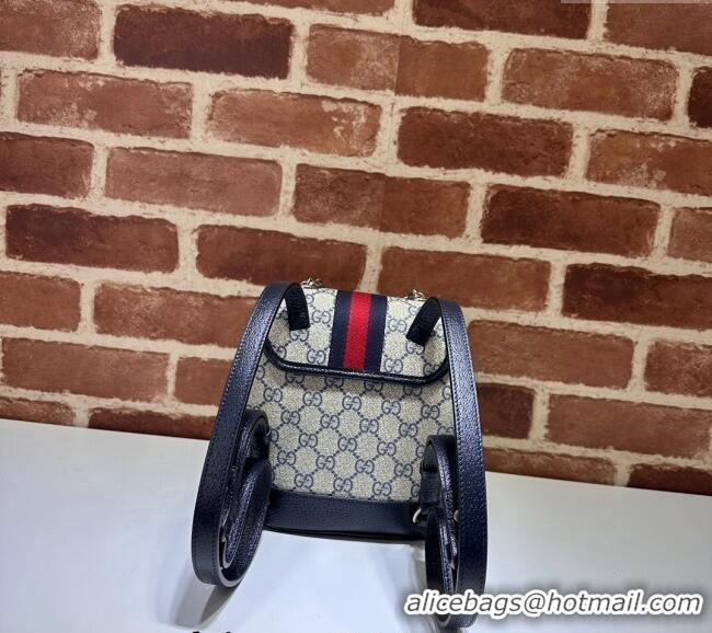 Super Quality Gucci Ophidia GG Canvas Mini Backpack bag 795221 Beige/Blue 2024