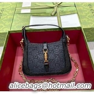 Promotional Gucci Jackie 1961 GG Canvas Mini Bag with Strass 675799 Black 2024