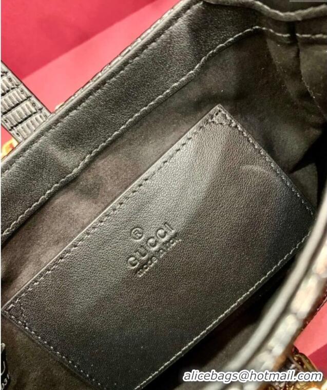 Promotional Gucci Jackie 1961 GG Canvas Mini Bag with Strass 675799 Black 2024