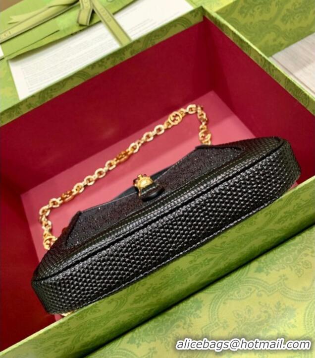 Promotional Gucci Jackie 1961 GG Canvas Mini Bag with Strass 675799 Black 2024