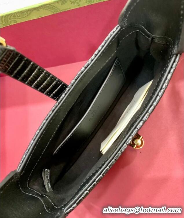 Promotional Gucci Jackie 1961 GG Canvas Mini Bag with Strass 675799 Black 2024