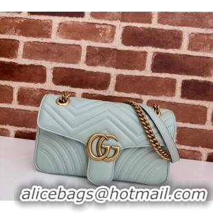 Promotional Gucci GG Marmont Matelasse Leather Small Shoulder Bag 443497 Pale Green 2024