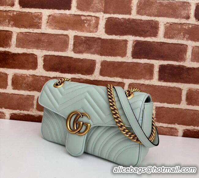 Promotional Gucci GG Marmont Matelasse Leather Small Shoulder Bag 443497 Pale Green 2024