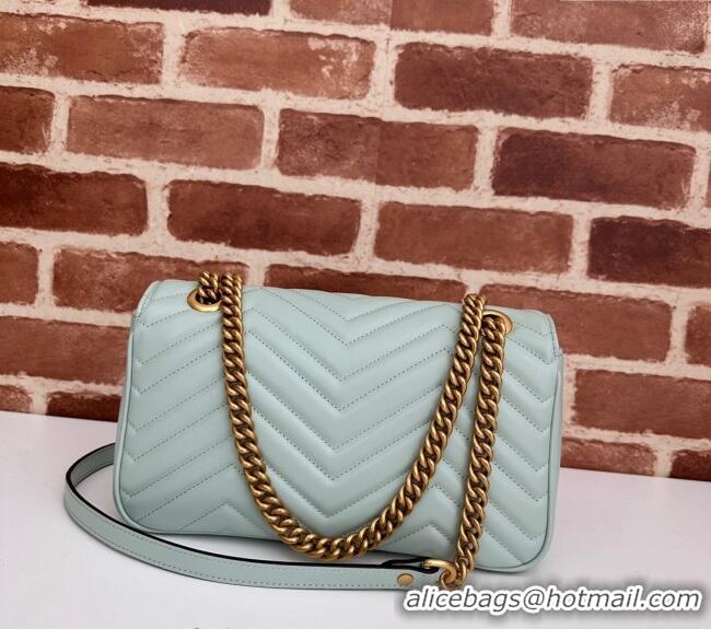 Promotional Gucci GG Marmont Matelasse Leather Small Shoulder Bag 443497 Pale Green 2024