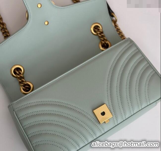 Promotional Gucci GG Marmont Matelasse Leather Small Shoulder Bag 443497 Pale Green 2024