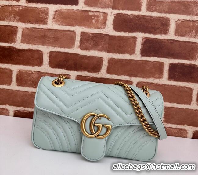 Promotional Gucci GG Marmont Matelasse Leather Small Shoulder Bag 443497 Pale Green 2024