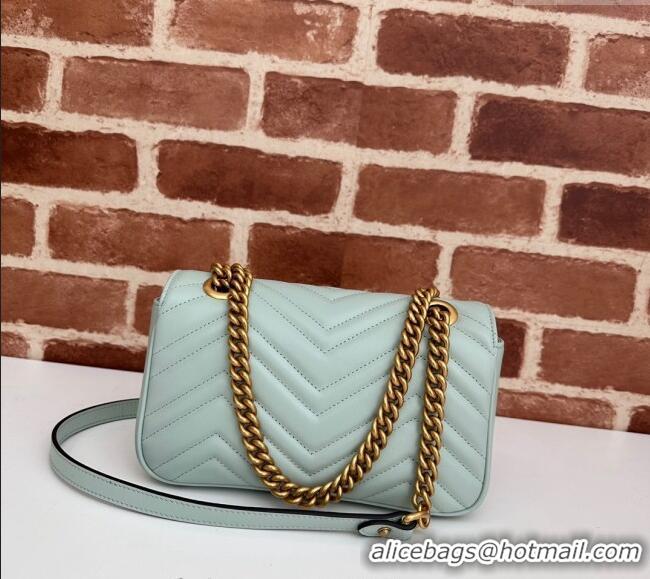 Well Crafted Gucci GG Marmont Matelasse Leather Mini Bag 446744 Pale Green 2024