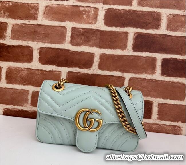 Well Crafted Gucci GG Marmont Matelasse Leather Mini Bag 446744 Pale Green 2024
