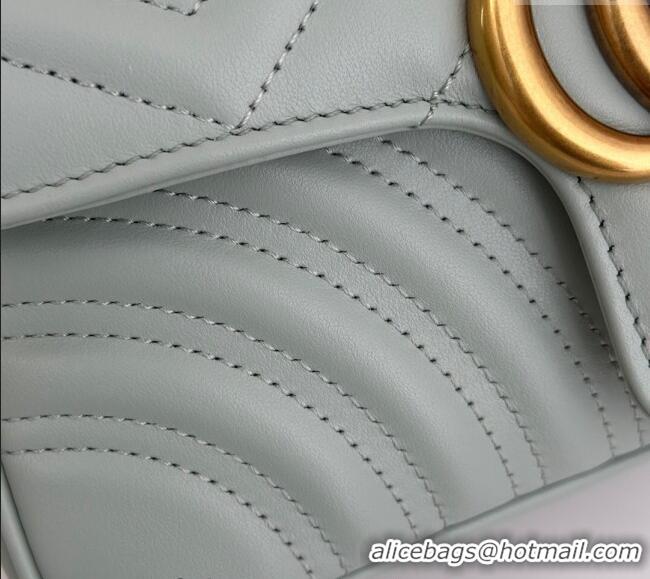 Well Crafted Gucci GG Marmont Matelasse Leather Mini Bag 446744 Pale Green 2024