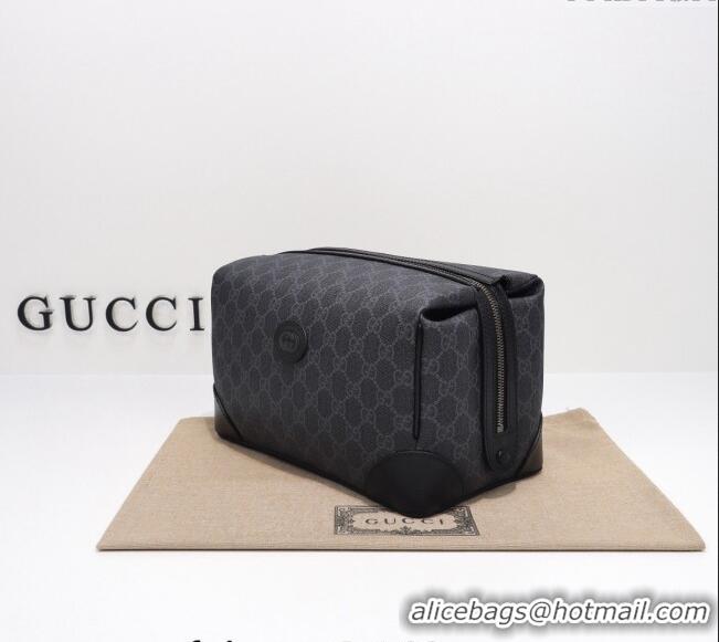 Top Design Gucci GG Canvas Toiletry Case 739453 Black 2024