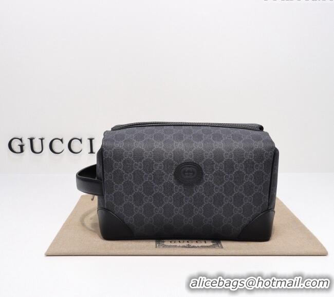 Top Design Gucci GG Canvas Toiletry Case 739453 Black 2024