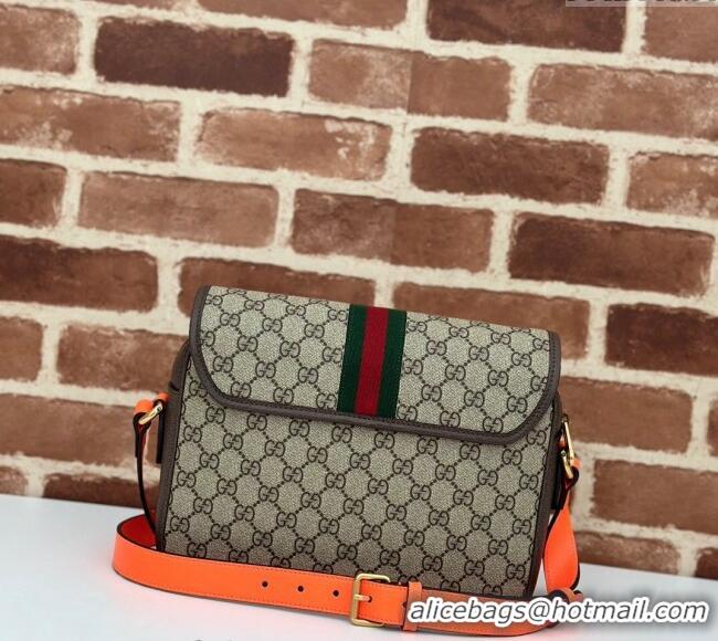 Trendy Design Gucci Ophidia GG Canvas Crossbody Bag with Fluorescent 792376 Orange Leather Trim 2024