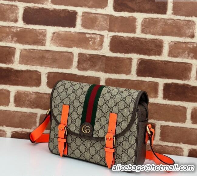 Trendy Design Gucci Ophidia GG Canvas Crossbody Bag with Fluorescent 792376 Orange Leather Trim 2024