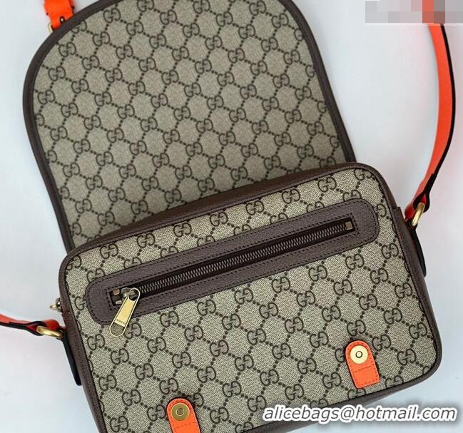 Trendy Design Gucci Ophidia GG Canvas Crossbody Bag with Fluorescent 792376 Orange Leather Trim 2024