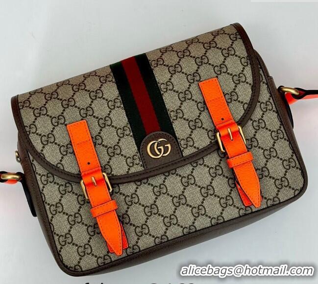Trendy Design Gucci Ophidia GG Canvas Crossbody Bag with Fluorescent 792376 Orange Leather Trim 2024