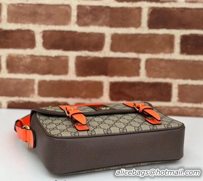 Trendy Design Gucci Ophidia GG Canvas Crossbody Bag with Fluorescent 792376 Orange Leather Trim 2024