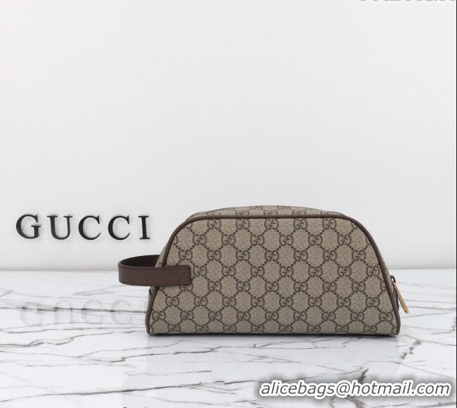 Top Grade Gucci Ophidia GG Canvas Toiletry Case 751811 Beige/Brown 2024