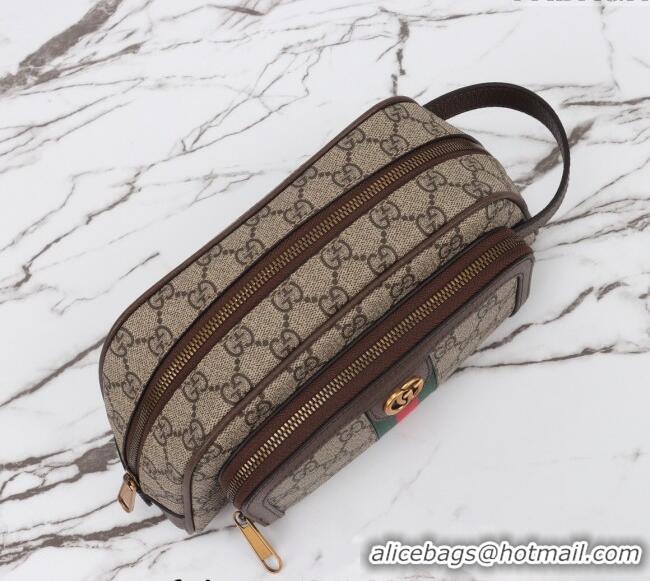 Top Grade Gucci Ophidia GG Canvas Toiletry Case 751811 Beige/Brown 2024
