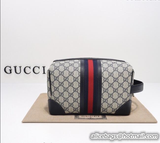 Pretty Style Gucci Savoy GG Canvas Toiletry Case 739391 Beige/Blue 2024